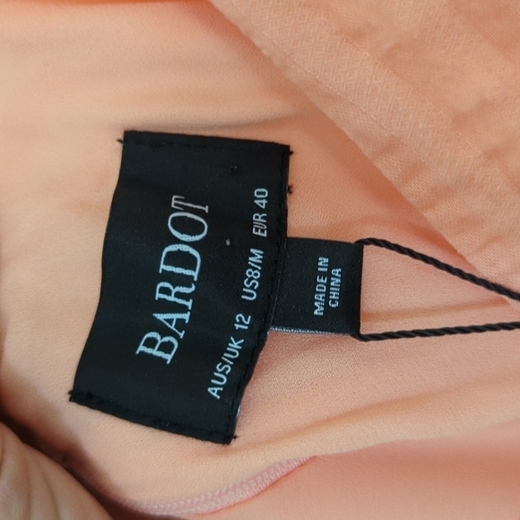 Bardot Melinda Stripe High Low Dress Orange Sz Medium Front Button High Low - Picture 10 of 13